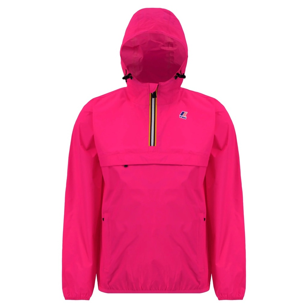 KWay Le Vrai Leon Pink Intense Quarter Zip windbreaker rain jacket size S